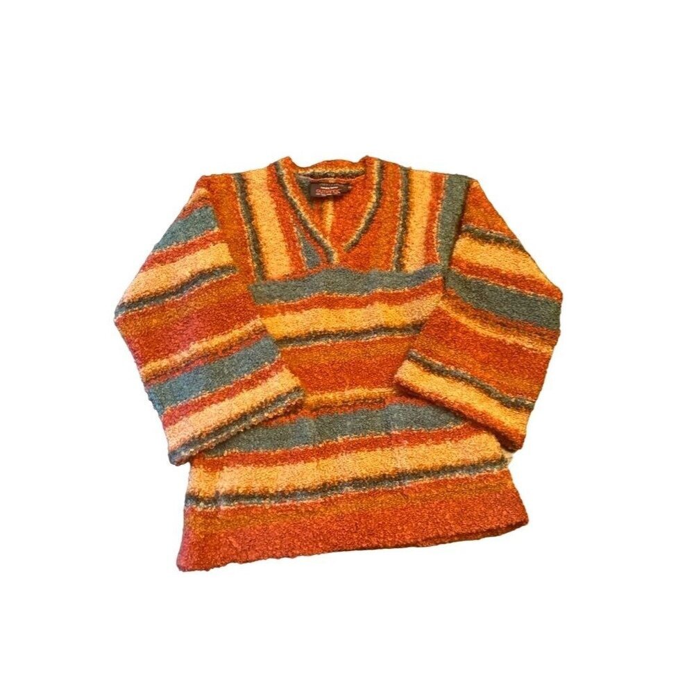 Renee Tener for Outlander Vintage 70's Looped V Neck Sweater‎ Size Small
